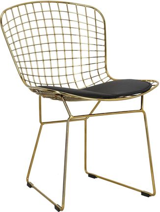 D2 Design Krzesło Harry Złote Czarna Poduszka 4613 (232081)