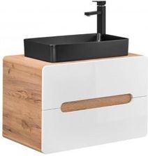 Domotechnika Szafka Umywalkowa 80Cm Aruba + Umywalka Nablatowa 61X34X11 Cm Czarny Mat 11904