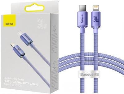 Baseus Kabel USB Typ-C - Lightning Crystal Shine 1.2 m Fioletowy