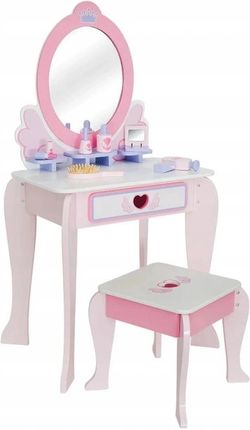 Mini Matters Toys Drewniana Toaletka Z Lustrem I Krzesłem Akcesoria