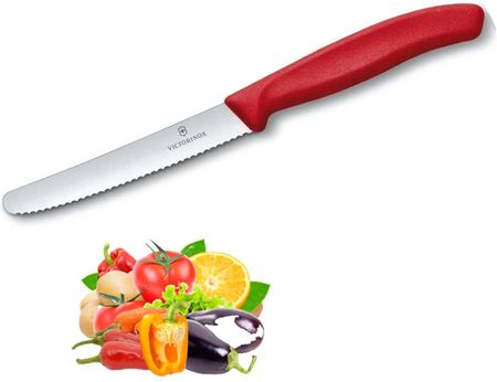 Victorinox Nóż Ząbkowany Do Krojenia 11Cm Swiss Classic Czerwony