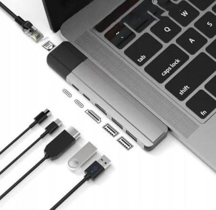 Adapter 6w1 HUB Macbook USB-C HDMI Ethernet RJ M1