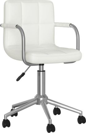 Krzesło Biurowe Vidaxl Obrotowe Białe Obite Sztuczną Skórą
