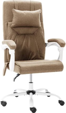 Krzesło Biurowe Z Funkcją Masażu Kolor Taupe Obite Tkaniną