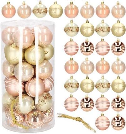 Springos Bombki Choinkowe 30szt Ozdoby Świąteczne Zestaw 6Cm Rose Gold 31804