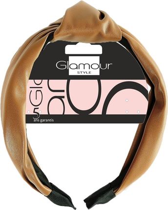 Life Glamour Karmelowa Opaska Z Węzełkiem Ze Sztucznej Skóry Opaska Do Włosów