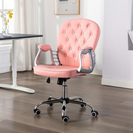 Lumarko Obrotowe Krzesło Biurowe Różowe Sztuczna Skóra