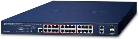 Planet Ipv6/Ipv4, 4-Port Zarządzany Gigabit Ethernet (10/100/1000) Obsługa Poe 1U Niebieski (Gs421024Hp2C)