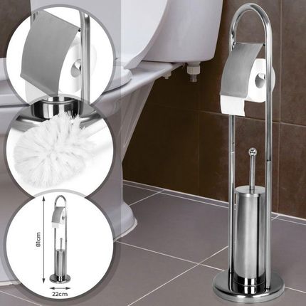Aquamarin Wolnostojący Zestaw Wc 81x22 Cm Srebrny 79283 - zdjęcie 2