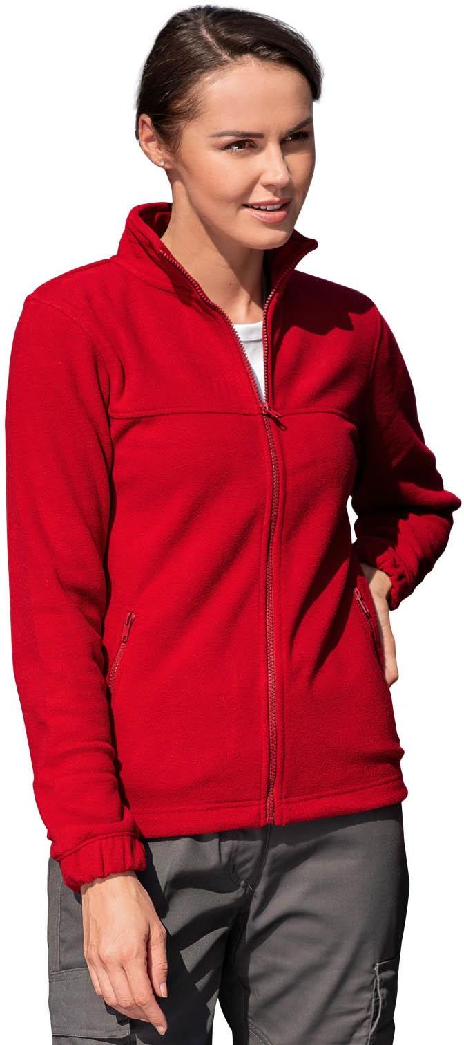 POLAR damski, bluza polarowa, zapinana na suwak, zasuwane kieszenie, RIMECK, JACKET, czerwony - zdjęcie 1 POLAR damski, bluza polarowa, zapinana na suwak, zasuwane kieszenie, RIMECK, JACKET, czerwony