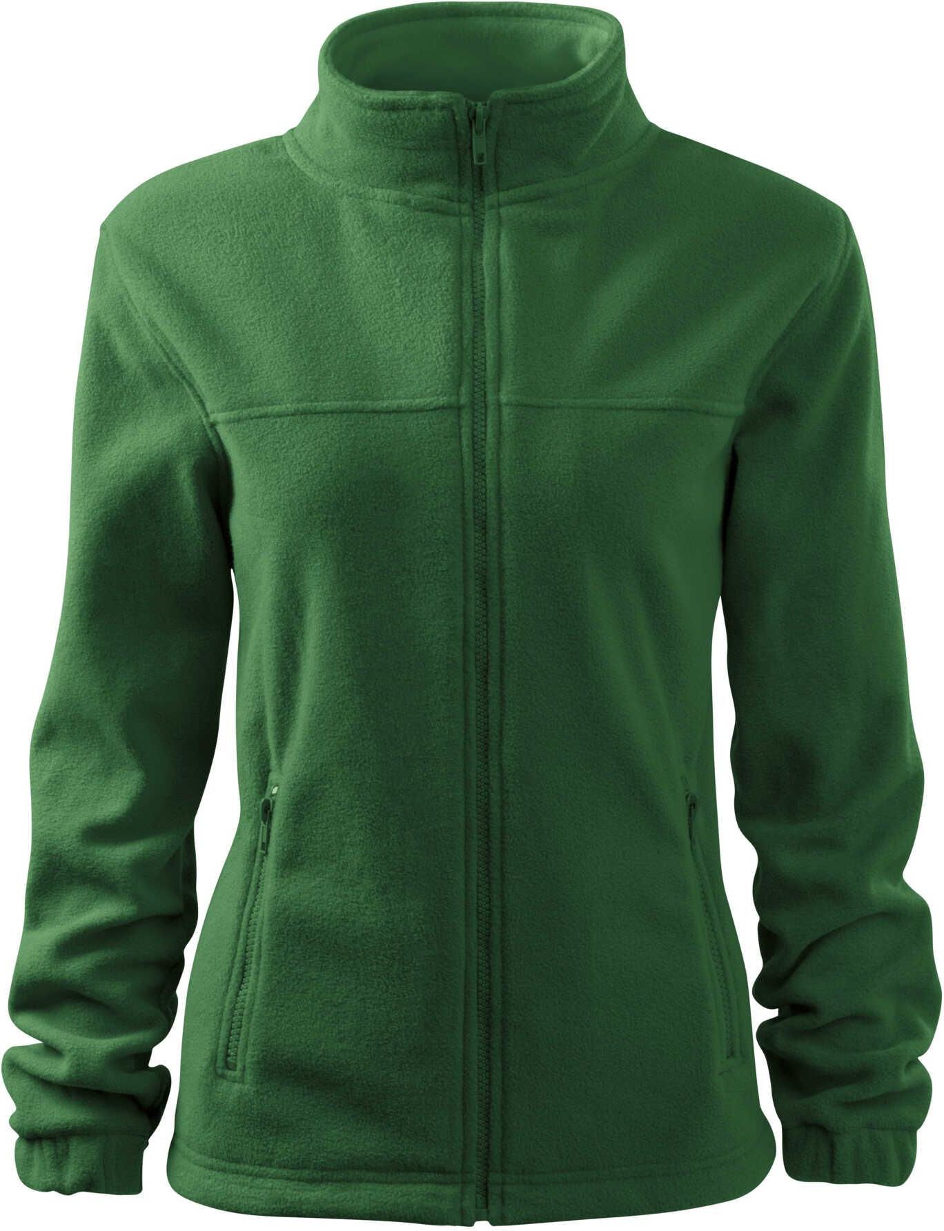 POLAR damski, bluza damska, zapinana na suwak, zasuwane kieszenie, RIMECK, JACKET 504, zieleń butelkowa - zdjęcie 2 POLAR damski, bluza damska, zapinana na suwak, zasuwane kieszenie, RIMECK, JACKET 504, zieleń butelkowa