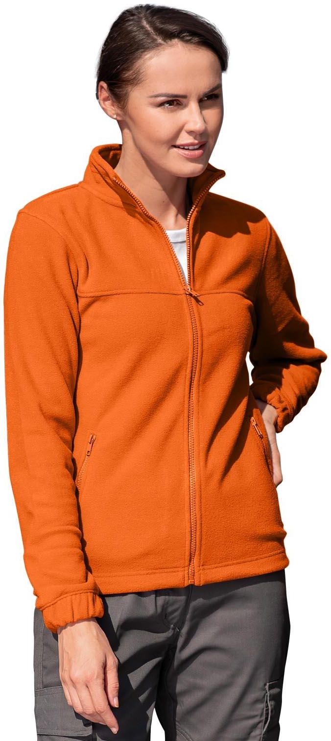 POLAR damski, bluza polarowa, rozpinana, kieszenie na suwak, RIMECK, JACKET 504, pomarańczowy - zdjęcie 4 POLAR damski, bluza polarowa, rozpinana, kieszenie na suwak, RIMECK, JACKET 504, pomarańczowy