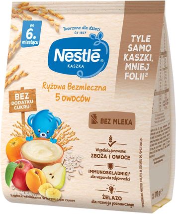 Nestle Kaszka Ryżowa Bezmleczna 5 Owoców dla niemowląt po 6 miesiącu 170g