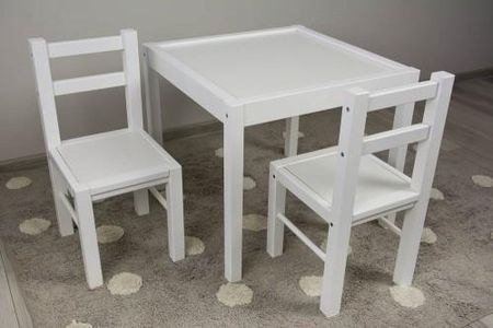 Drewex Zestaw Stolik + 2 Krzesełka Biały Biały