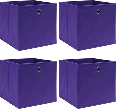 vidaXL Pudełka z włókniny 4 szt. 28x28x28 cm fioletowe (325211)