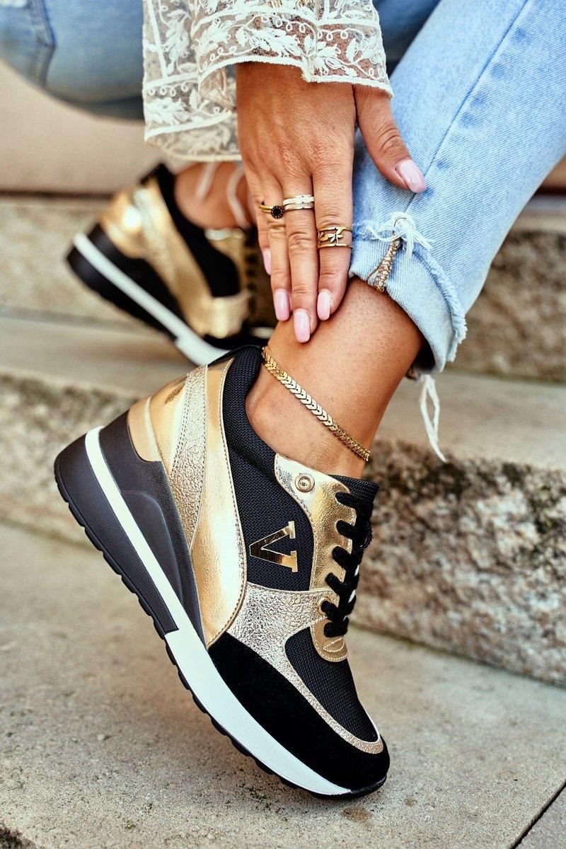 buty damskie sportowe złote