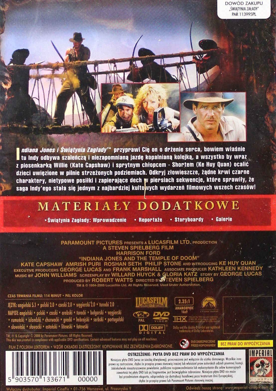 Indiana Jones I Świątynia Zagłady (Indiana Jones And The Temple Of Doom) (VHS)