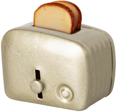 Maileg Miniature Toaster & Bread Silver Miniaturowy Toster I Chleb Srebrny