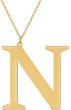 Zdjęcie Magar Srebrny naszyjnik pozłacany literka N SL-LZ0003NG-N - Strzelce Krajeńskie