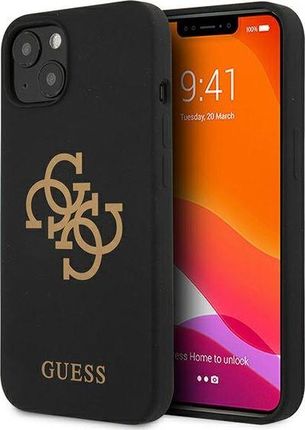 Guess GUHCP13SLS4GGBK iPhone 13 mini 54" Czarny hard case Silicone 4G Logo