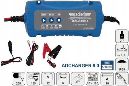 Adler Prostownik Elektroniczny Adcharger 9.0 550.090