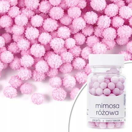 Sweet Decor Posypka Cukrowa jadalna Pearls Mimosa Różowa mimoz