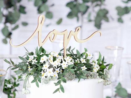 Party Deco Rustykalny Topper Napis Love drewniany na tort! - zdjęcie 2