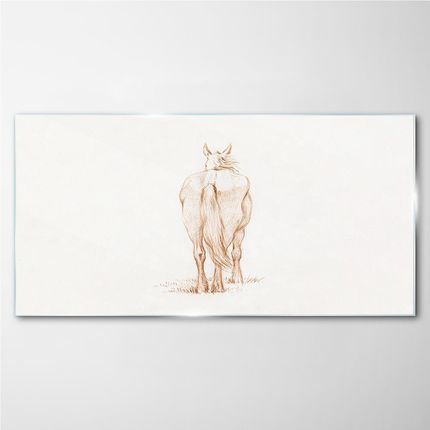 Coloray Obraz na Szkle Rysunek Zwierzę Koń 140x70 cm (OSH2S481350140X70CM)