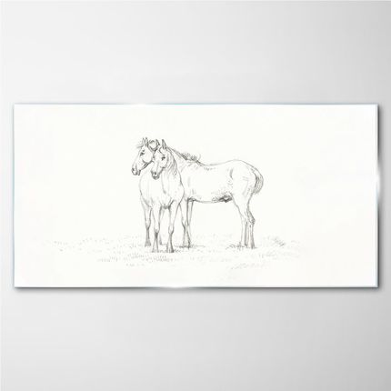 Coloray Obraz Szklany Rysunek Zwierzęta Konie 140x70 cm (OSH2S481532140X70CM)