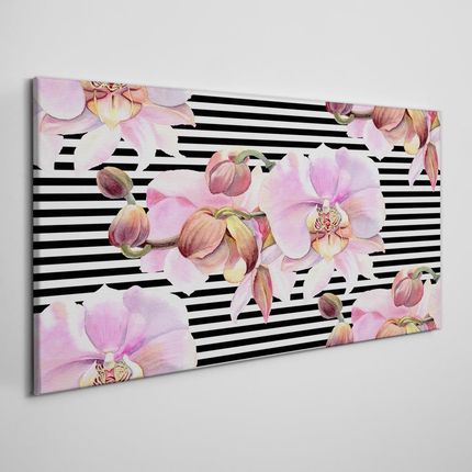 Coloray Obraz na Płótnie kwiat orchidea paski 120x60 cm (OCH195022348120X60CM)