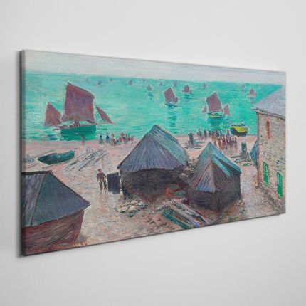 Coloray Obraz na Płótnie Łodzie Morze Monet 140x70 cm (OCH547264140X70CM)