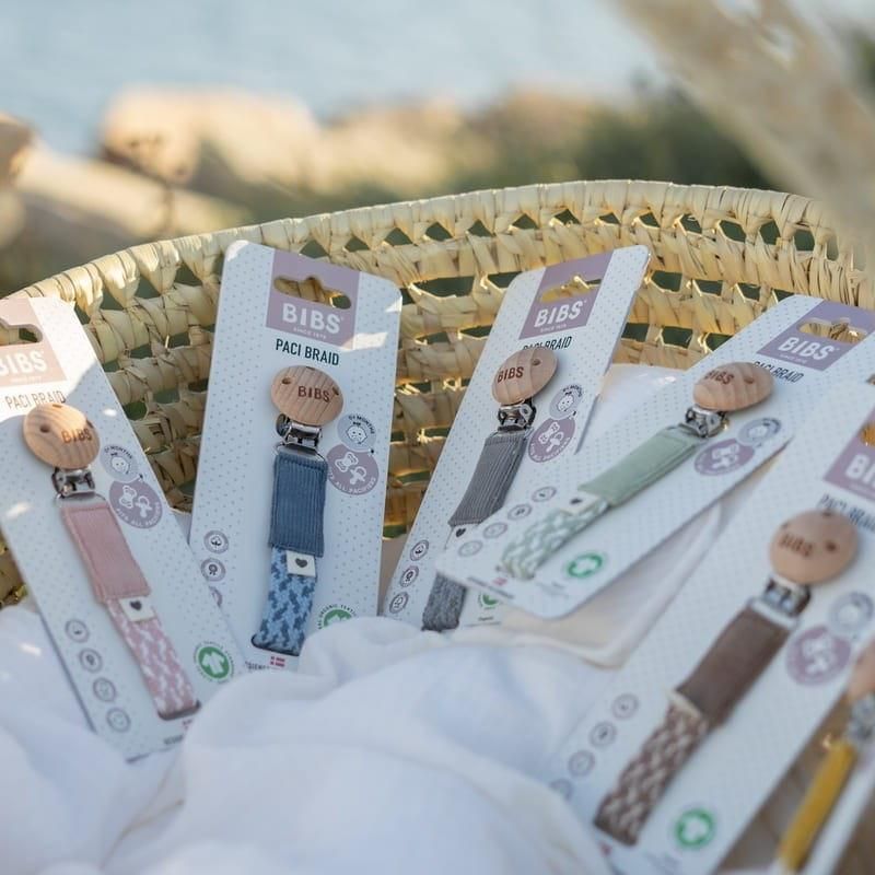 Bibs Pacifier Braid Zawieszka do smoczka 100 Gots Organic Cotton Sage