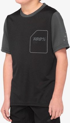 1 100% Koszulka juniorska 100% RIDECAMP Youth Jersey krótki rękaw black charcoal XL