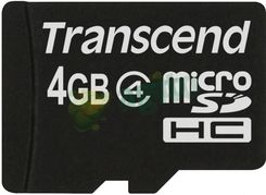 Karta pamięci do aparatu Transcend microSDHC 4GB Class 4 (TS4GUSDHC4) - zdjęcie 1