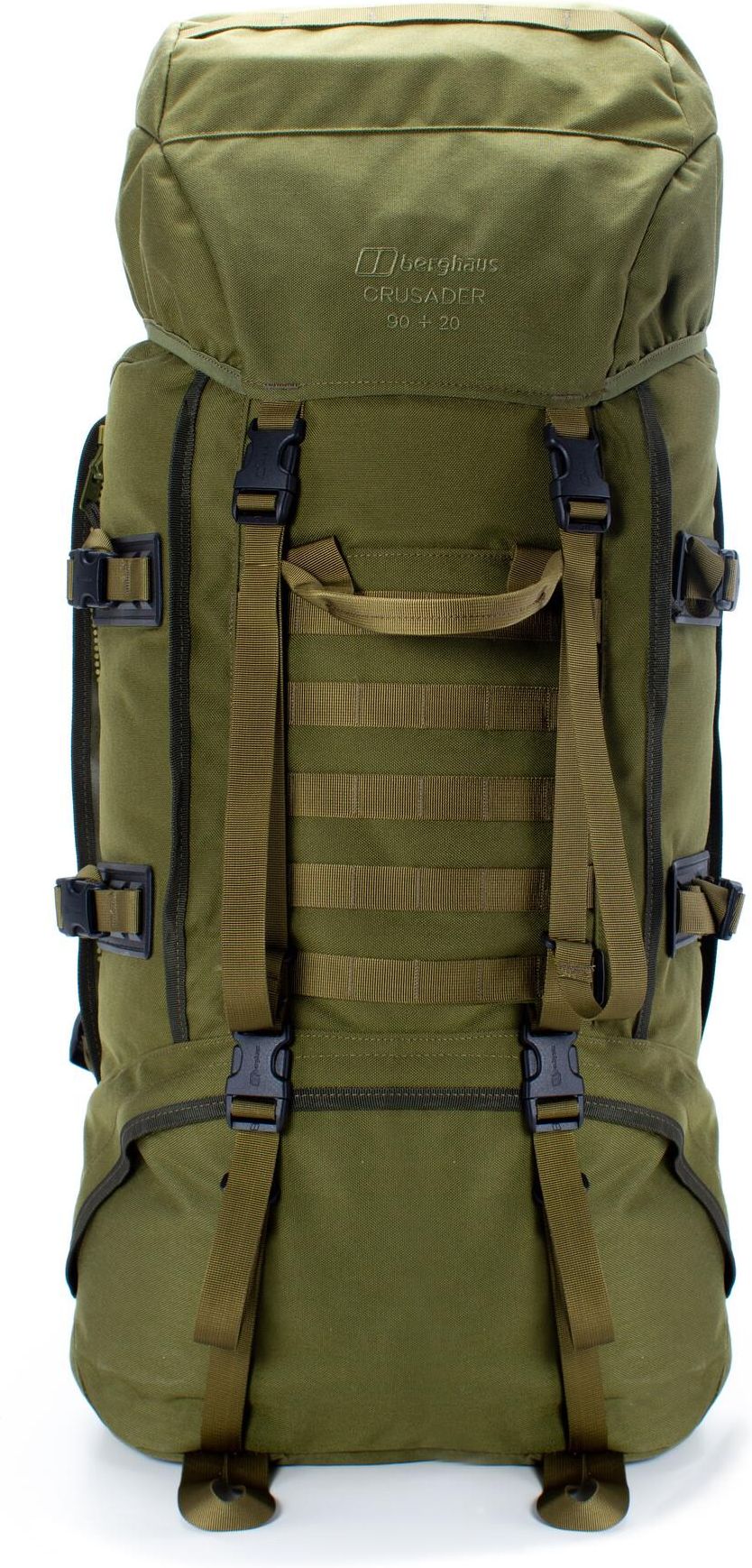 Zaino Militare Tedesco Berghaus MMPS Crusader - 90+20 Litri, Colore Oliva, 1000D Cordura - Nuovo