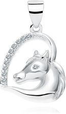 VALERIO.PL RODOWANY SREBRNY WISIOR WISIOREK SERCE KONIK KOŃ HORSE HEART CYRKONIA CYRKONIE SREBRO 925 Z1795C_W