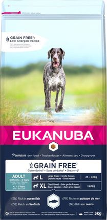 Eukanuba Grain Free Ryba Oceaniczna dla dorosłych psów dużych ras 3kg