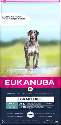Eukanuba Grain Free Ryba Oceaniczna dla dorosłych psów dużych ras 12kg