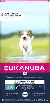 Eukanuba Grain Free Ryba Oceaniczna dla dorosłych psów małych i średnich ras 12kg
