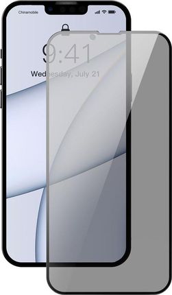 Baseus Baseus 2x szkło hartowane 0,3 mm Anti Spy z ramką na cały ekran iPhone 13 Pro Max (SGQP010801) case friendly