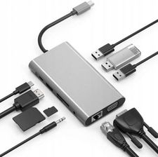 HUB USB-C 11w1 Adapter HDMI 4K VGA Jack SD RJ45 M1
