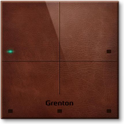 Grenton Panel natynkowy szklany 4-klawiszowy Touch Panel + Custom Ciemna Skóra