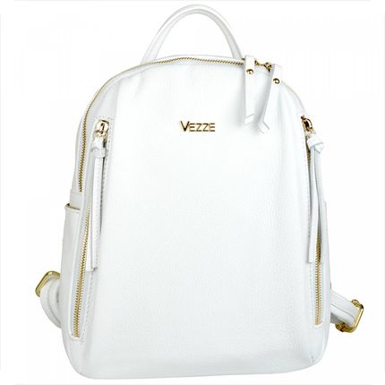 VEZZE Plecak skórzany biały włoski 823