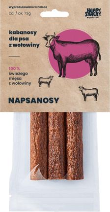 Happy Snacky Napsanosy Kabanosy Z Wołowiny 3Szt. 73G