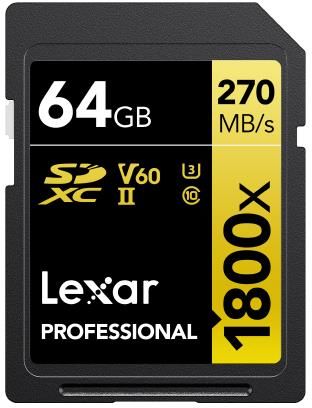 Lexar Professional SDXC 64Gb UHS-II V60 1800x