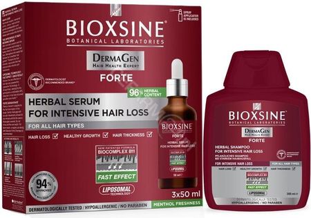 Biota Laboratories Bioxsine Dermagen Forte promocyjny serum przeciw silnemu wypadaniu włosów 3 x 50 ml + szampon 300ml