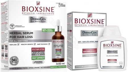 Biota Laboratories Bioxsine Dermagen promocyjny serum przeciw wypadaniu włosów 3 x 50 ml + szampon do tłustych biały 300ml