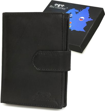 Męski portfel skórzany klasyczny RFiD czarny Beltimore U94