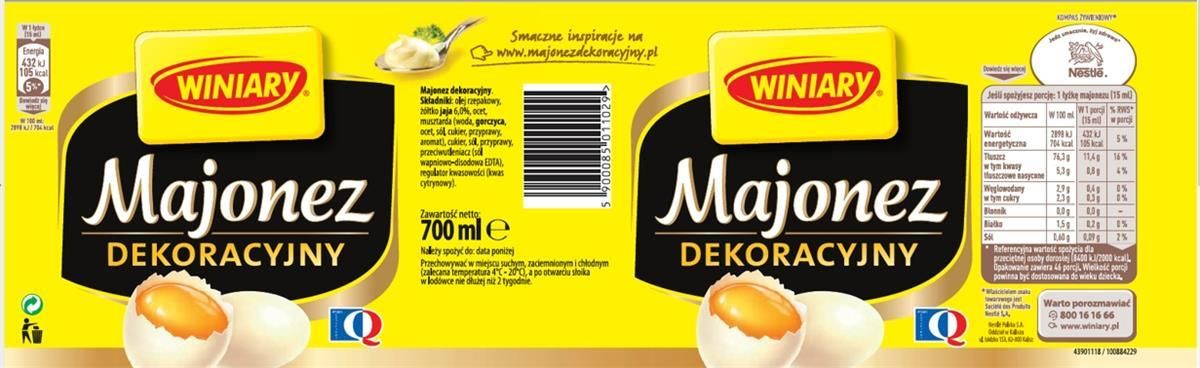 Winiary Majonez Dekoracyjny 700Ml - zdjęcie 2 Winiary Majonez Dekoracyjny 700Ml
