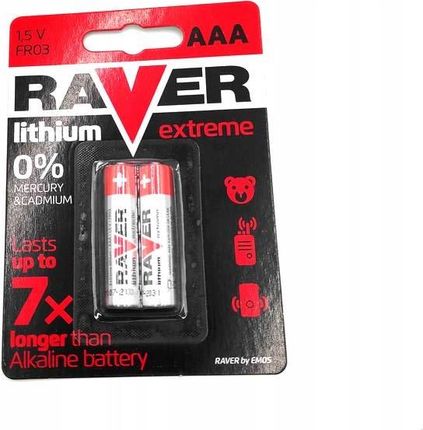 Raver Bateria Litowa Lithium Aaa (Fr03) Blister 2
